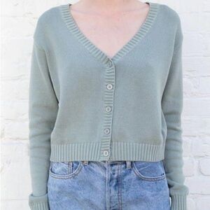 John Galt Sage Green Cardigan Sweater